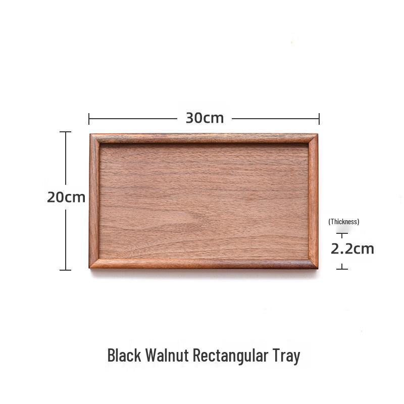 ZISIZ Black Walnut Wood Rectangular Serving Tray