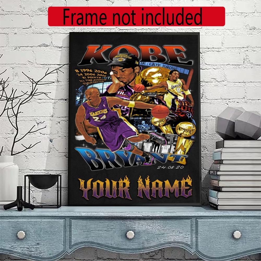 Kobe Personalized Name Round Diamond Painting Kit Diamond Embroidery Painting Rhinestones Mosaic Frameless Handwork Decoration Arts