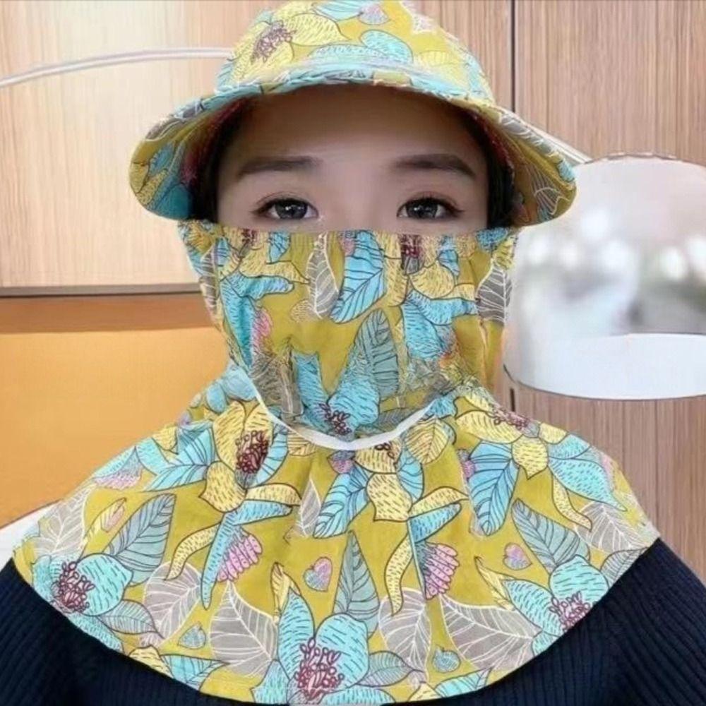 Breathable Tea Picking Cap Wide Brim Sun Visor Cap Casual Sunscreen Hat  Summer