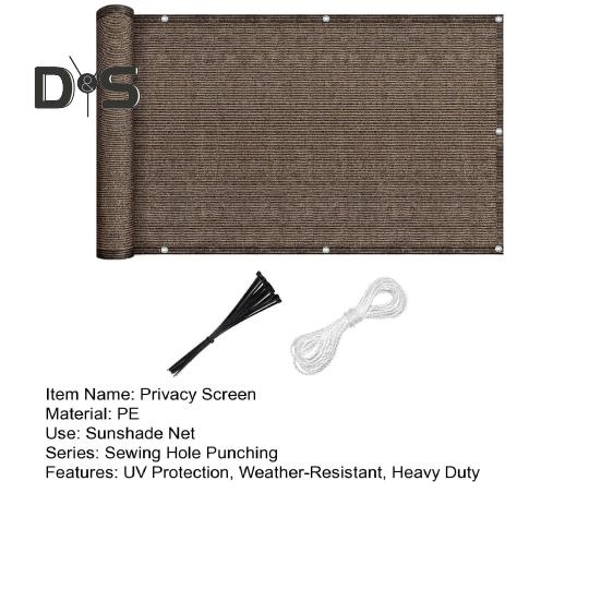5x0.9M Balcony Privacy Screen Fence Cover UV Protection Weather-Resistant Apartments Railing Screen Heavy Duty Wind Block Sun Shade Net
