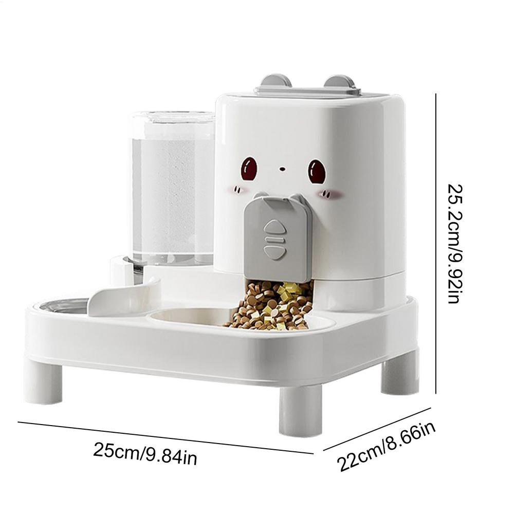 Cat Food Dispenser 2 In 1 Pet Food Dispenser Detachable Waterer For Home Kitten Puppy Bunny Outdoor Travel Vacation Drinking