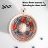 Stylish Kitchen Counter Accessories Berry Swirl Draining Bowl with Silicone Pad Ceramic Retro Kiln Fruit Washing for Fired Colander Compact Strainer