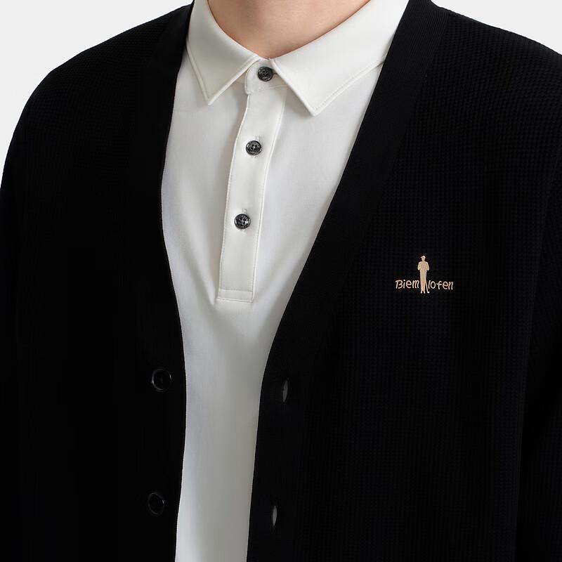 BIYINLEFEN Men's V-Neck Wool Blend Cardigan