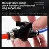 BUC-6 Black Pneumatic Quick Coupling Manual Valve Steering Switch Manual Ball Valve Air Hose 4 6 8 10 12mm