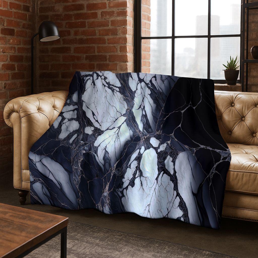 Dream Colorful Stone Texture Marble Black Green Gold  Flannel Blanket,Cozy Soft Throw Blanket for Home Bedroom Bed Sofa Gift