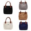 Solid Color Canvas Shoulder Bag Multiple Pockets Women Handbag Casual Oxford Tote Bag  Outdoor