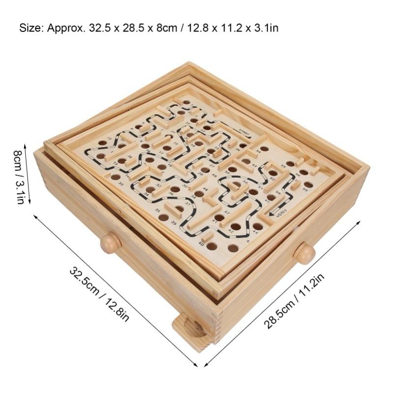 Wooden Ball Game Maze Educational Enhances CoordinationLabyrinth Puzzle Toy For Adults Kids