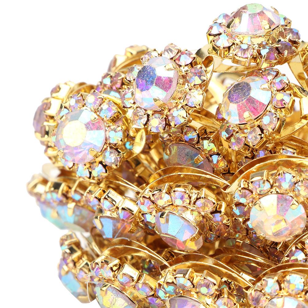 1 Yard Crystal Clear Round Glass Rhinestone Chain Clothing Wedding Handwork DIY Decoration(#1)