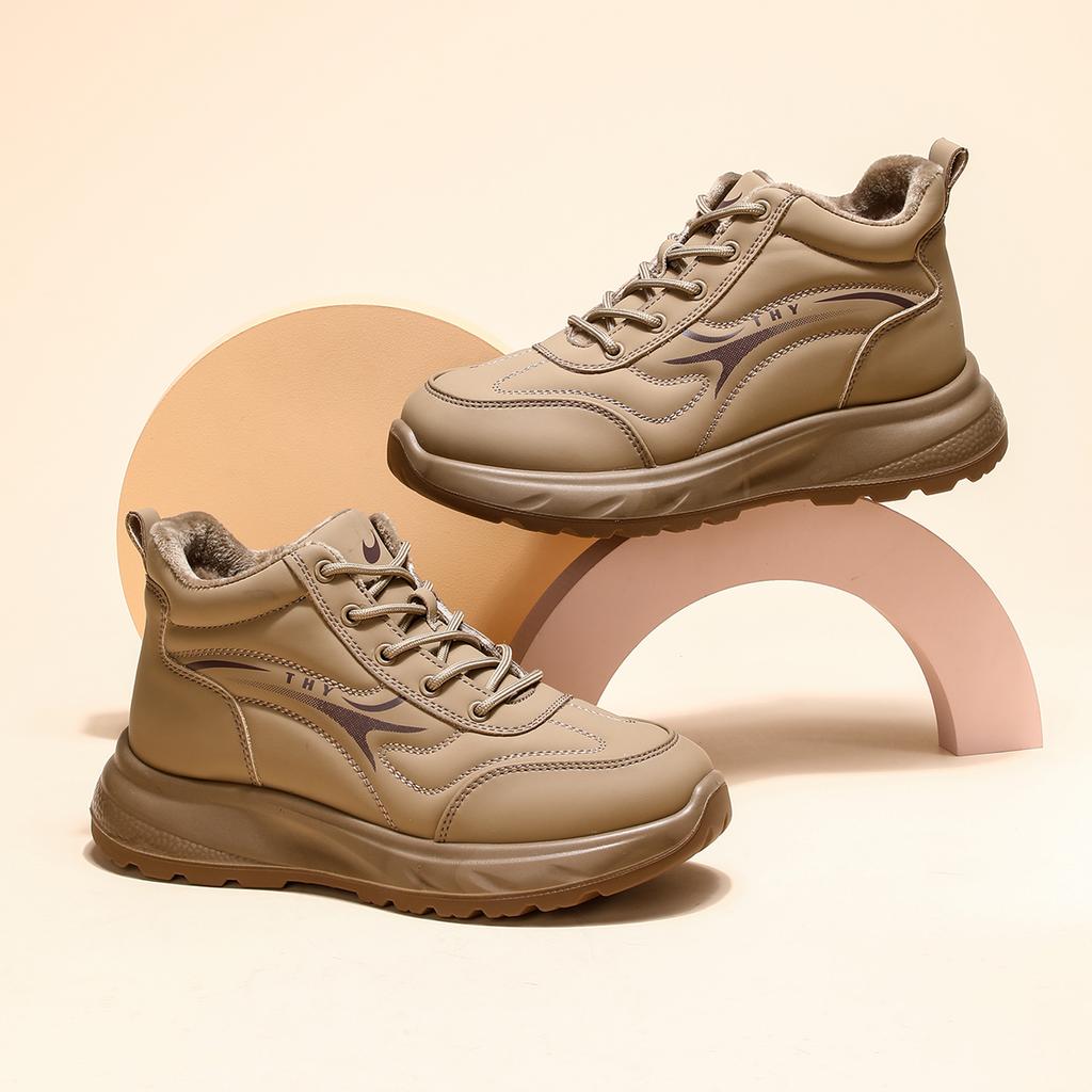 Taiheyuan Winter Women's Fashionable and Casual Plus Velvet Thick Bottom Anti slip and Warm Sports Shoes
