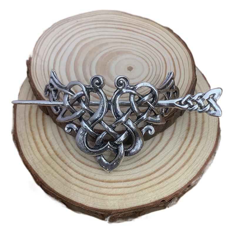 Nordic Viking Heart Hair Stick - Norwegian Style Valentine's Gift Jewelry Hair Accessory