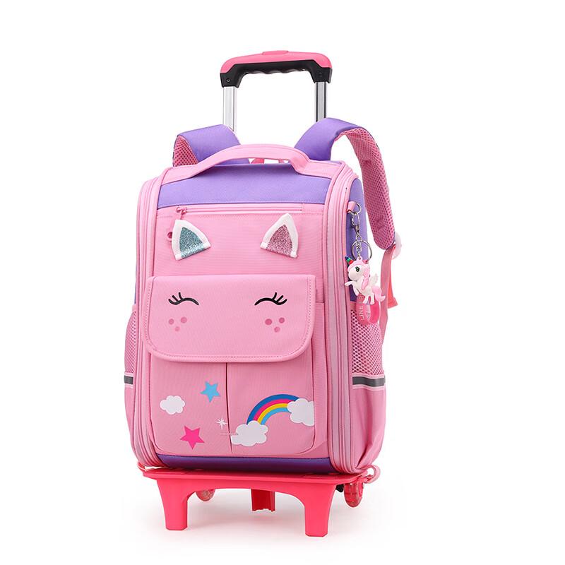 ZIRANYU Detachable Kids Rolling School Backpack