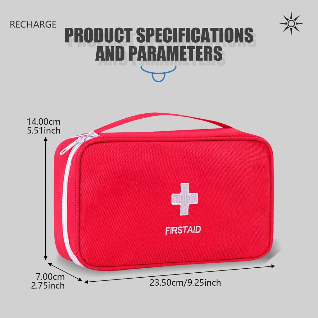 1pc Red First Aid Kit Emergency Survival Bag Handbag Trauma Bag Compact Rescue Tote Bag Portable Medicine Storage Bag