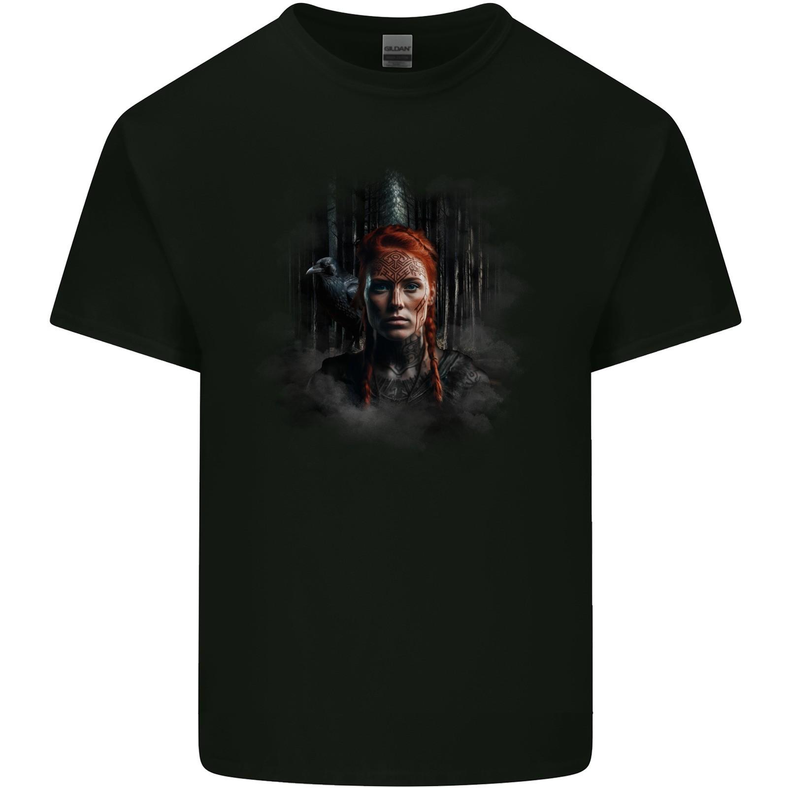 Viking Shield Maiden Woman Warrior Mens Light Cotton T-Shirt 3XL