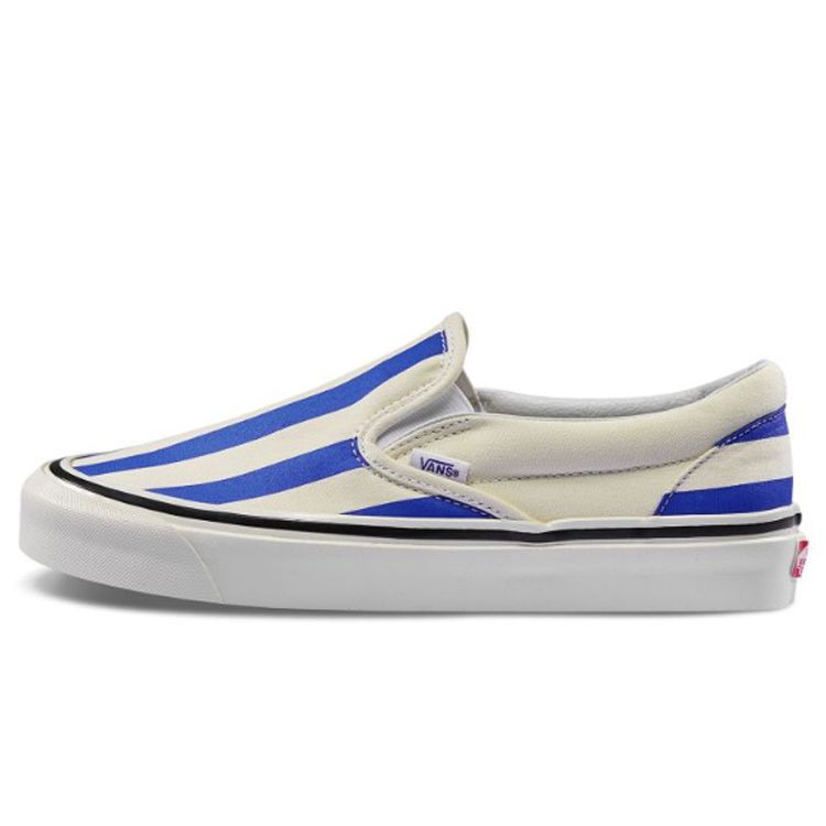 

Vans Classic Slip-On 98 DX Anaheim Factory — кроссовки унисекс с синими полосками, белые VN0A3JEXVN0