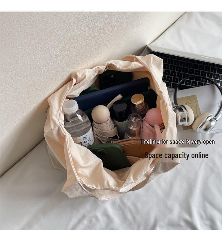 Bolsa Tote de Lona Bordada em Nylon Feminina 2025 - Bolsa de Ombro Único para Compras e Uso Diário