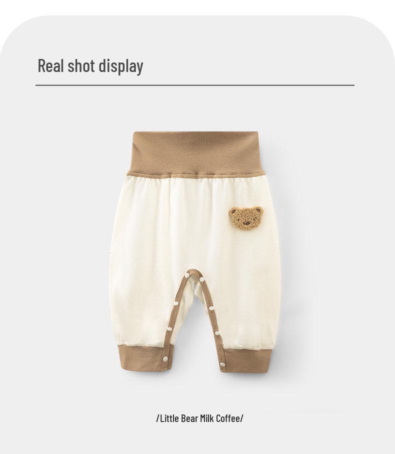 Youqi High Waist Belly Protection Children's Leggings - Open Crotch, Autumn/Spring Pants for Boys and Girls