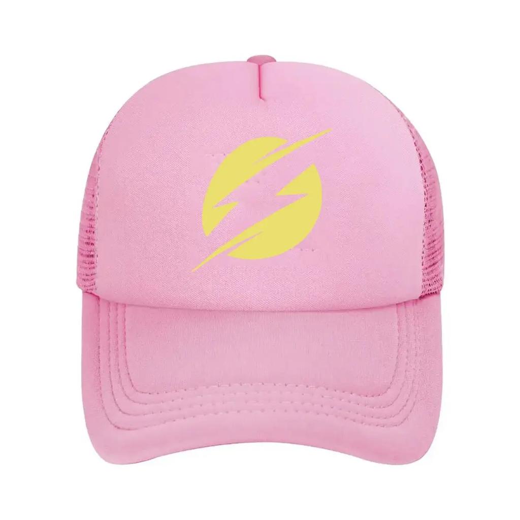 Yellow Bolt Sports Team Art Design Mesh Baseball Cap