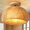 Handmade Rattan Bamboo Chandelier LED Ceiling Lamp Fixture Weaving Home Living Room Decor Hanging Lamps LED Ceiling Light