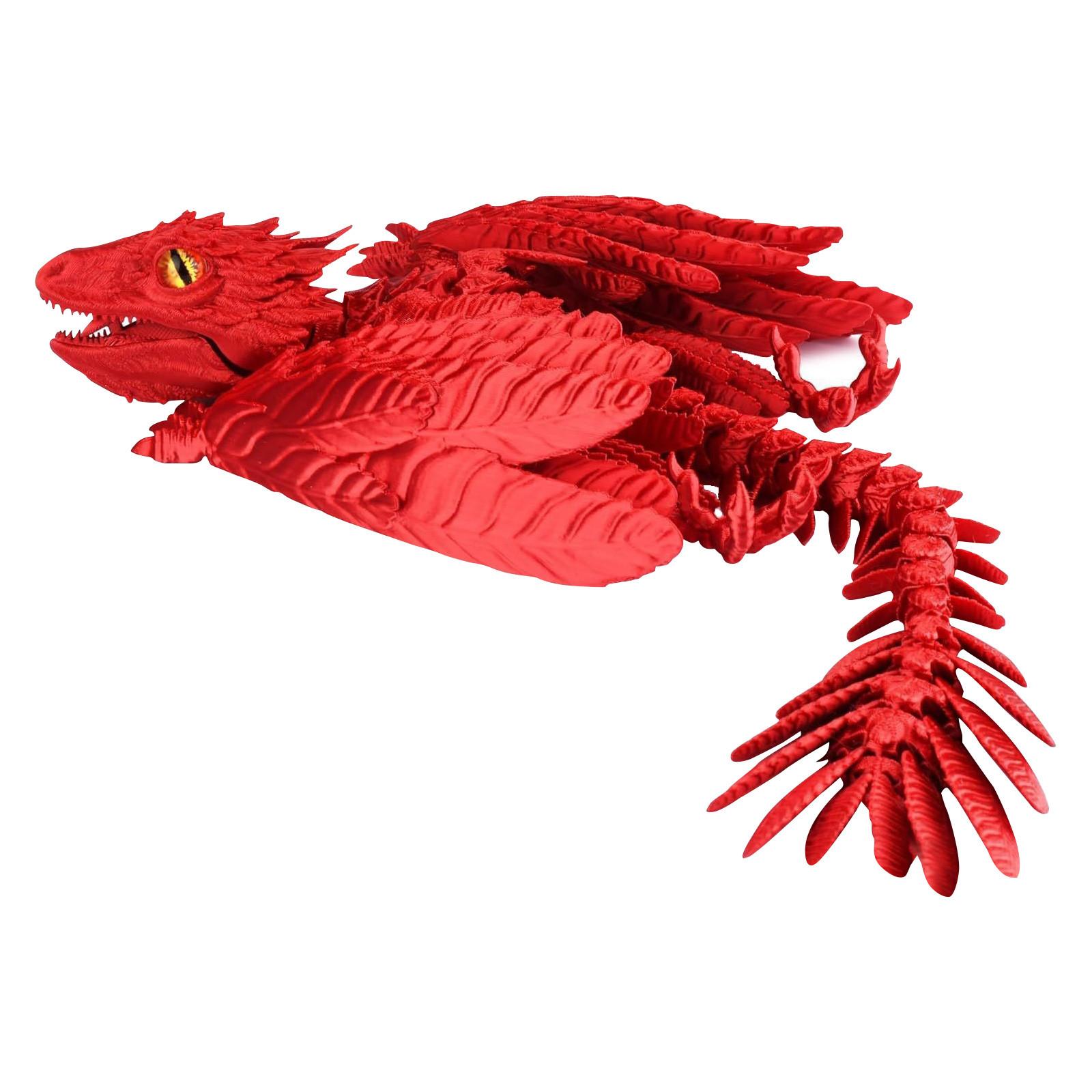 

Пернатый дракон, 3D-печатный дракон, шарнирный дракон, дракон, 3D-печатная игрушка, настольный питомец One Size