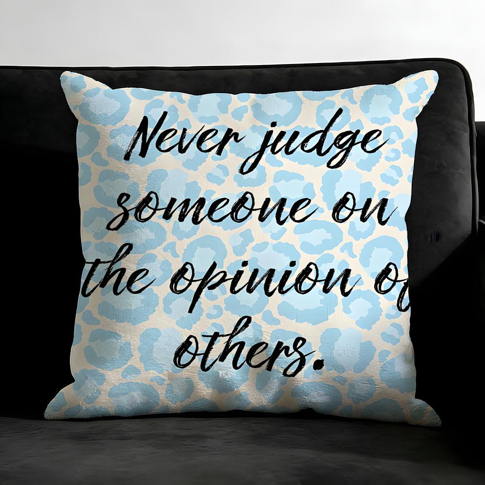 Encouraging Text Ins Cushion Cover Pillowcase Ultra Soft Skin Friendly Fabric Cloud Like Comfort & Concealed Zipper
