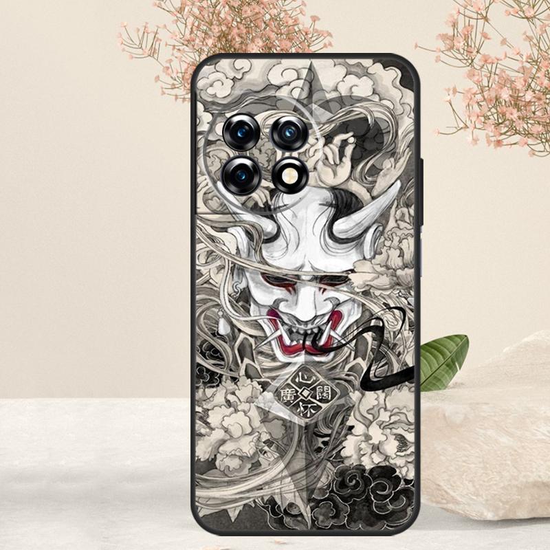 Samurai Oni Mask Case For OnePlus 15R 13R 13T 15 13 12 12R 11 10T 8 9 10 Pro Nord 5 CE 4 3 Lite N20 N30 Cover
