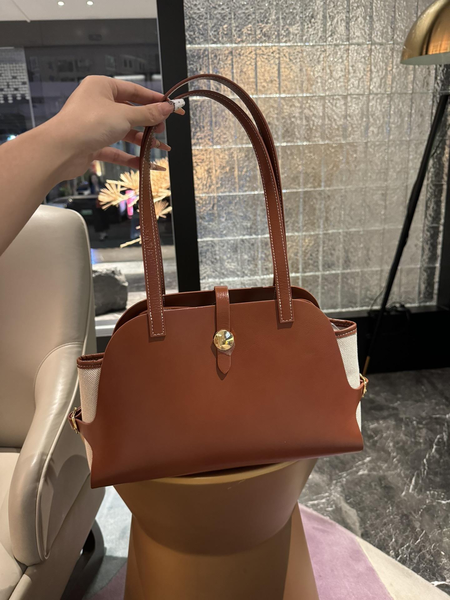 

Cross Border Новая сумка через подмышку из коровьей кожи с высококачественным и нишевым дизайном на одно плечо Tablier+Ellier Сумка для женщин 31x12x21cm коричневый