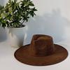LIDHAY Western Style Suede Hat, Unisex Wide Brim Fedora Hat, Felt Panama Hat, Rancher Hat LIDHAY Western Style Suede Hat, Unisex