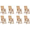 Folding Garden Chairs Set of 8 Solid Acacia Wood