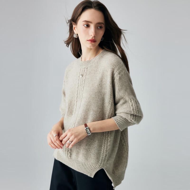 PALUOPO Women's Chunky Cable Knit Cashmere Sweater