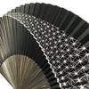 Folding Milky Hemp Leaf Large Single Black [Hanakanzashi] Men's Fan, Way/Tanabata Design, Pattern, Paper-covered, Size, Item,