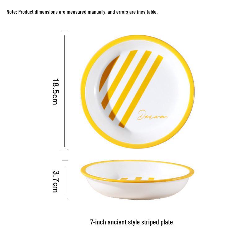 Ceramic Deepened Cartoon Dish - Creative, Cute Round Plate for Rice, Fruit & Salad
