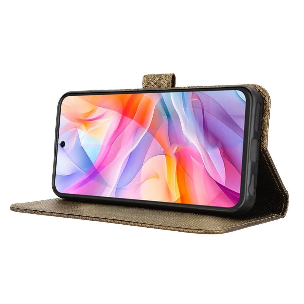 Capa de Telefone Para ZTE Blade V70 Design/Nubia V70 Design/Blade V70 Vita Capa Carteira com Textura Diamante em Couro PU