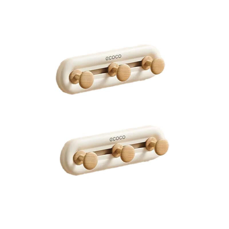 

ecoco Wood Grain Sliding Nail-Free Hooks (2-Pack)
