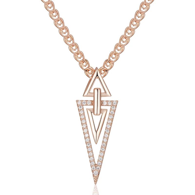 

Ожерелье с подвеской из цельного циркония в форме треугольника и геометрическим узором из золота для женщин, роскошная бижутерия, модные аксессуары для ожерелья