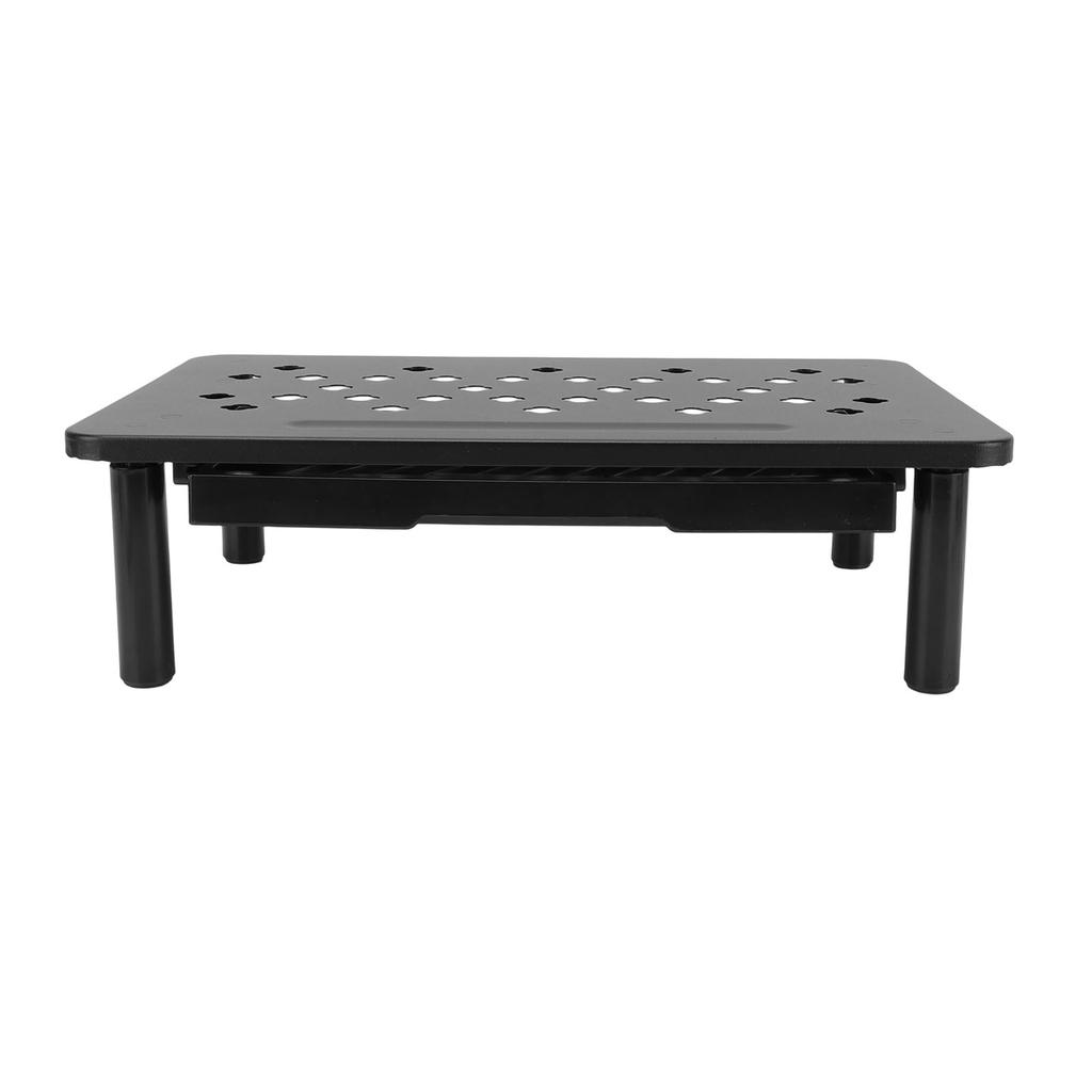 Desktop Computer Riser Stand with Drawer Vented 3 Height Metal Printer Laptop Stand Computer Storage Shelf 20KG Bearing