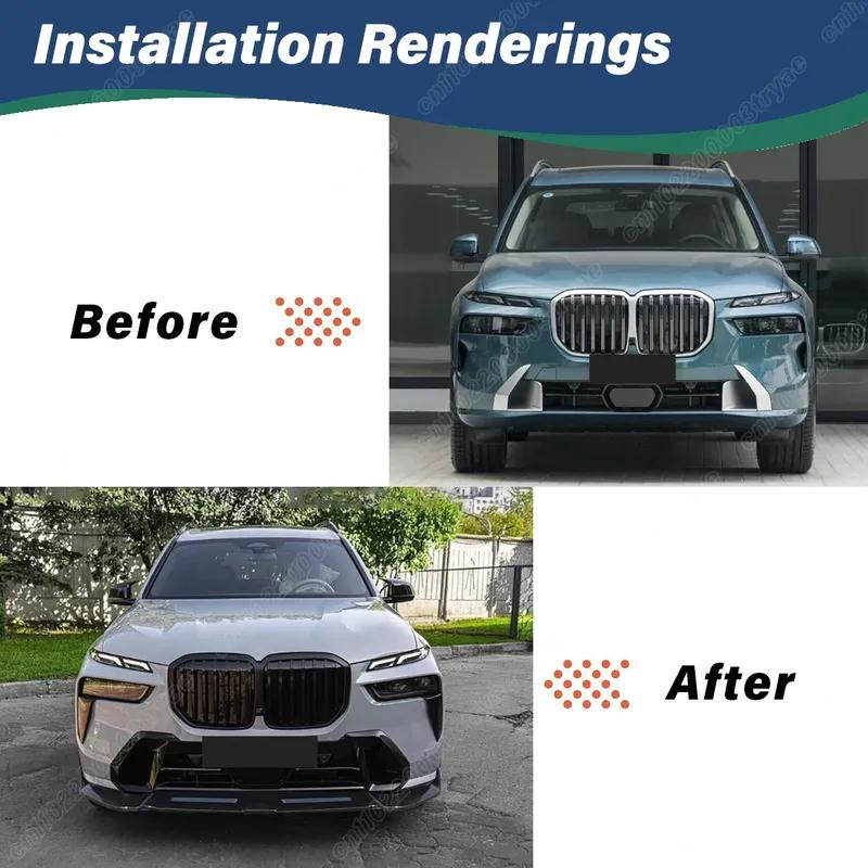 Front Bumper Spoiler Separator Anti-collision Plate Front Shovel For BMW G07 X7 M Sport 2023 2024 2025 Car Body Modification Kit