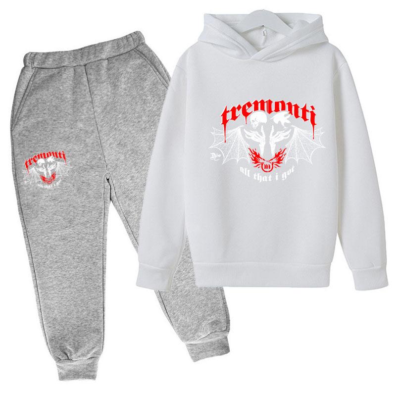 Autumn Winter Tremonti "All That I Got" Rock Band Printed Hoodies Sweatpants Set Fashionable Casual Warm Sports Long Sleeved Pants Men's Sport Wear