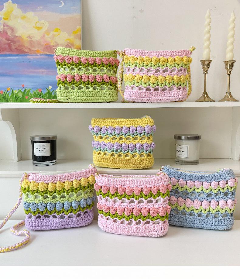 Regnbågstulpan DIY-kit: Handstickad Sommar Dopaminväska - Axel/Crossbody