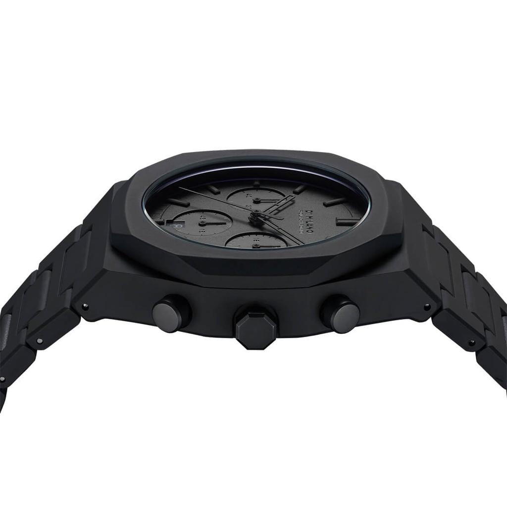 Authorized Distributor [D1 MILANO] D1 Milano Men's Watch PHBJSH Polychrono Shadow 40.5mm All Black