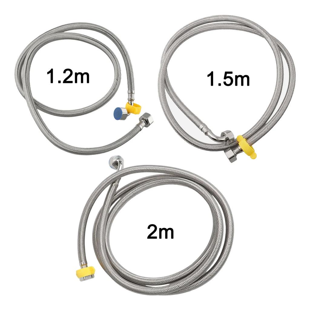 For Kitchens 1.2 1.5 2m optional Plumbing Accessories Water Inlet Stainless Steel Hose High Pressure Performance