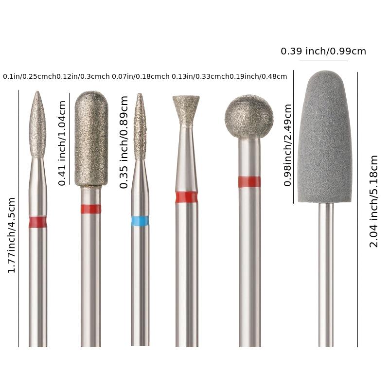 6 Pcs Diamond Milling Cutters For Manicure Carbide Nail Drill Bits Removing Dead Skin On The Edge Of The Nail Tool