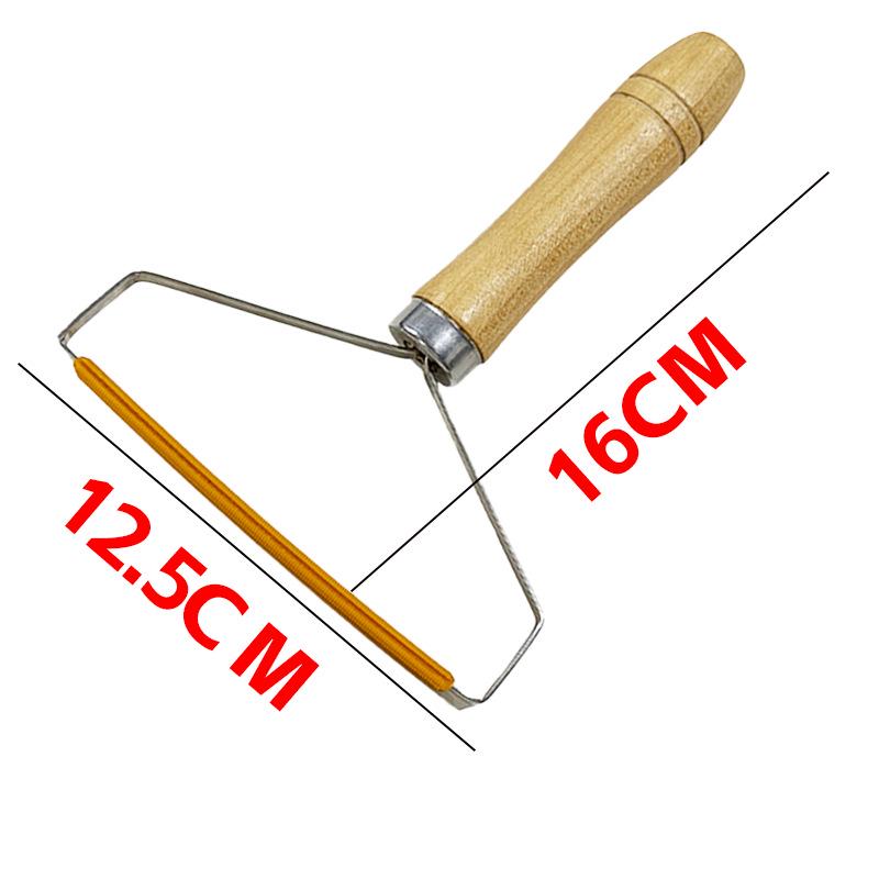 Double-Sided Wooden Handle Lint Remover for Wool Coats and Carpets