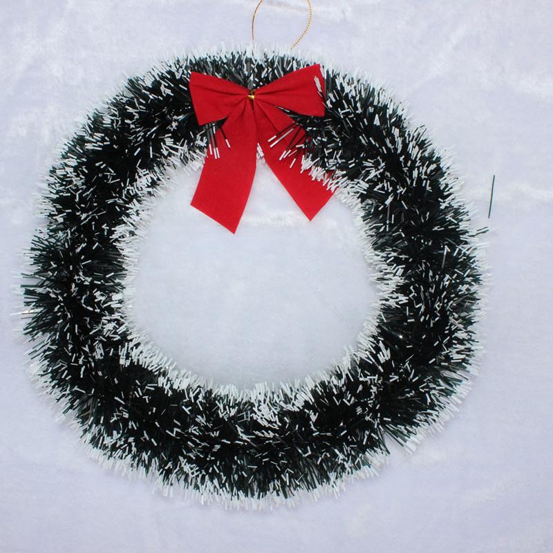 

And Charming White Green Bow Flower Wreath For Stylish Arrangements Christmas 35CM White Edge