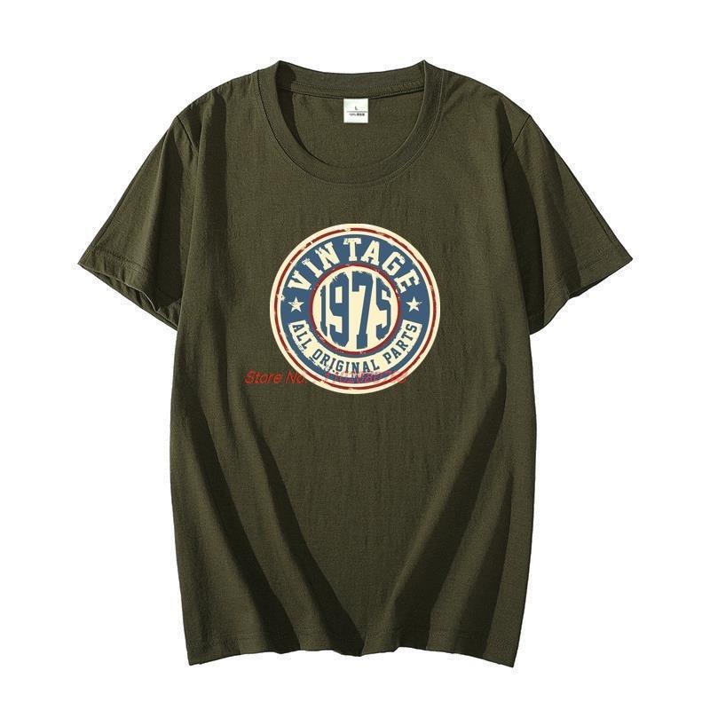 Unisexs Vintage Short Sleeve Tshirt Cotton Graphic Oneck Fun 48 And 48 1975 Birthday Gift Summer Tshirt