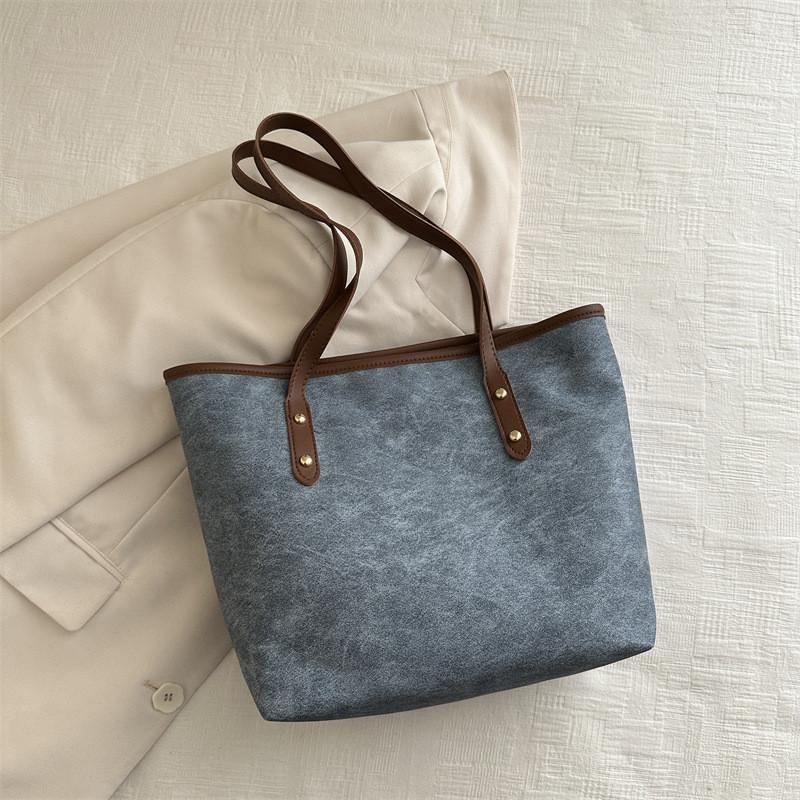 Fashionable Black Pu Leather Tote Bag For Women Summer 2024 Simple And Chic Design