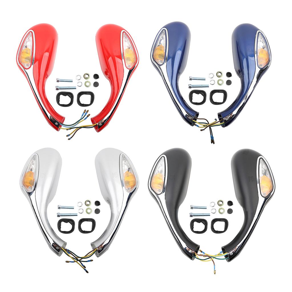 2x Regulowane lusterka wsteczne do motocykla ze zintegrowanym dynamicznym kierunkowskazem LED, odpowiednie do GY6 125