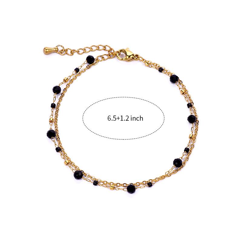 

JUSTOP Retro Double-layer Beaded Natural Stone Bracelet with 18K Gold Electroplated Design