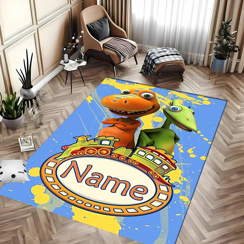 Custom Personalization Dinosaur Train Area Rug - Perfect For Kitchen, Bathroom,Laundry Room Decor Large Size Available,Gift All Seasons