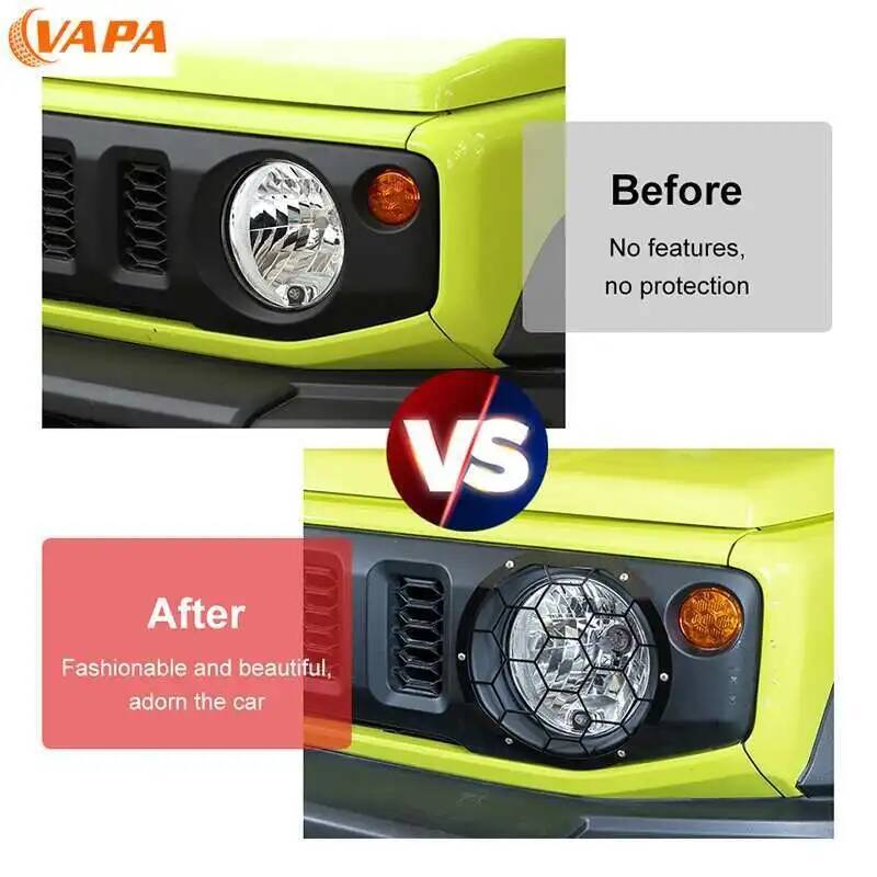 Car Headlight Metal Decoration Lamp Protective Cover for Suzuki Jimny 2019 Up Exterior Accessories