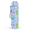 1PC Pastel Candy Doodle Seamless Print 750ml Color Plastic Sports Water Bottle Leakproof Flip Straw Lid Suitable for Sports Office Home Use